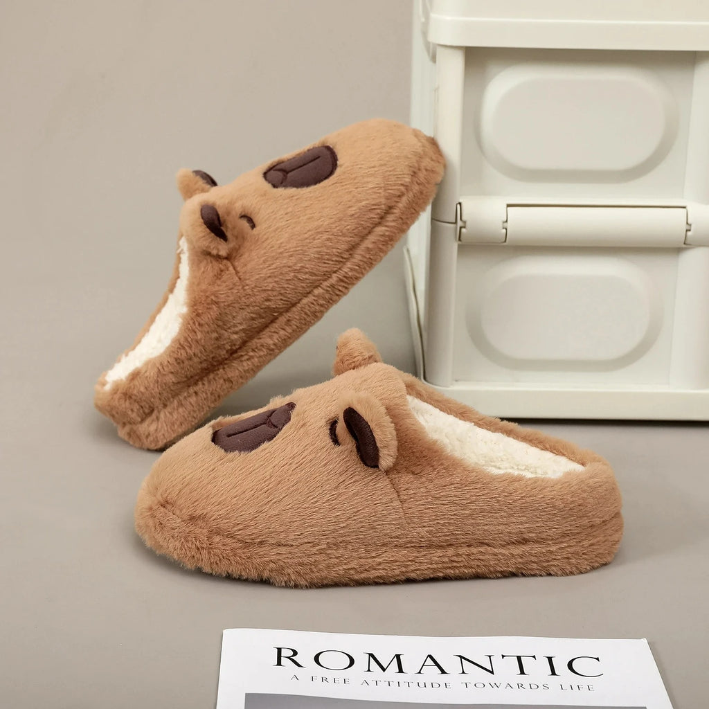 Pantufa Unissex Pelúcia Capivara | Chinelo de Casa Leve Confortável Antiderrapante Inverno 2026 - FRETE GRÁTIS